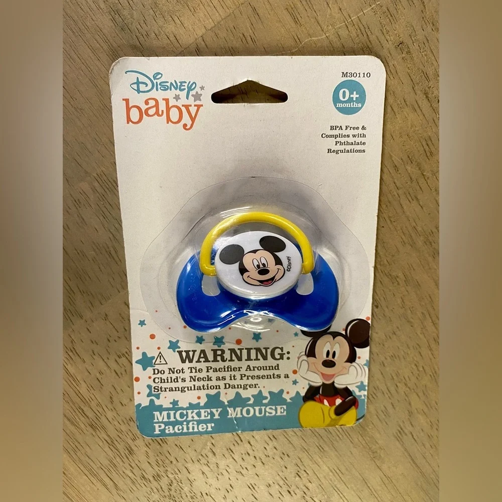 2 -Disney Baby Mickey Mouse Pacifier & Clip Blue ‎ 0+ Months BPA Free New